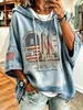 Nueva sudadera de Halloween transfronteriza 2026 con estampado de letras, sudadera con capucha para mujer con diseño independiente y forro polar pequeño