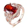 Anillo de Flor de Hielo Corte Huevo de Paloma de Super Gran Quilate Moda Lujo Ligero Corte Nido de Pájaro Chapado en Oro Rosa Anillo Abierto Anillo Ajustable