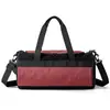 Bolsa de Viaje Cilíndrica de Patchwork a Cuadros de Nuevo Estilo Transfronteriza, Bolsa Deportiva y de Fitness de Gran Capacidad, Bolsa de Equipaje de Mano con Separación de Seco y Húmedo