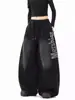 Pantalones de chándal lavados con letras Hip-Hop para hombre y mujer, Pantalones gruesos de estilo americano con forro polar de invierno, Pantalones Hip-Hop tipo cimitarra