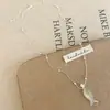 Estilo Férias de Verão, Colar Versátil do Dia a Dia com Concha e Peixe, Fofo, Nicho, High-End, Corrente de Clavícula Fashion e Personalizada para Mulheres