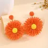 Brincos Coloridos de Flores Estilo Férias Personalizados Transfronteiriços Europeus e Americanos para Mulheres Brincos Simples Tecidos à Mão de Verão para Mulheres
