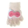 Lindos Guantes de Lana Tejida de Peluche para Niños en Otoño e Invierno para Prevenir el Frío y Mantener Caliente Guantes Completos con Lazo Estudiantiles para Exteriores