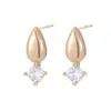 Brincos Pequenos de Gota com Diamante Flash Banhados a Ouro K em Prata S925 para Mulheres, Design Simples e de Alto Padrão, Novo Design de Nicho