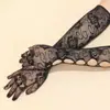 Luvas de Malha Europeias e Americanas da Moda Transfronteiriças, Luvas de Malha Escura Góticas, Luvas para Cosplay de Halloween
