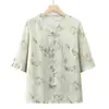 Nuevo Conjunto de Primavera con Estilo para Abuelas, Mujeres de Mediana Edad y Mayores, Camisa Holgada de Manga Tres Cuartos para Mamá, Ropa para Personas Mayores