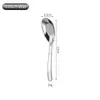 Juego de Cucharas Planas de Acero Inoxidable 316L para Uso Doméstico y Comercial, Cuchara para Comer de Restaurante, Cuchara de Sopa Engrosada, Diseño Moderno y Sencillo