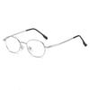 Óculos da Moda de Celebridade da Internet com Aros Dourados para Mulheres, Óculos de Grau Vintage Oval de Alta Moda com Armação Pequena, Proteção contra Luz Azul e Lentes sem Grau