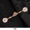 Botones de Hebilla Pan de Qipao Nuevo Estilo Chino Tejido a Mano Alambre Envuelto Perla Dorada Quemador de Incienso Botón de Tela de Una Palabra Hebilla Decorativa Retro Hanfu