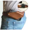 Bolsa de cintura de couro para celular transfronteiriça anti-perda com fivela de cinto para pendurar na cintura manga de PU manga tática