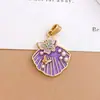 Colgante Transfronterizo Europeo y Americano Dibujos Animados Esmalte Concha de Vieira Accesorios de Joyería DIY Perla Artificial Moda Accesorios Versátiles