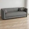 Sofá para apartamentos pequenos, em estoque, couro pata de gato, luxo leve, para salas de estar de apartamentos pequenos, sofás de apartamento, para apartamentos alugados pequenos, sofá de madeira de três lugares