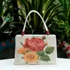Nova Bolsa de Lona Bordado de Seda Dourada Dupla Face Bordado Étnico Casual Bolsa de Mão Bolsa de Alta Qualidade para Mulheres Bolsa de Mão Bolsa de Tecido
