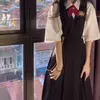 Vestido Auténtico de Otoño Falda de Protección contra la Leche Conjunto de Uniforme JK Japonés Falda Adelgazante Estilo Academia Camisa Dulce Tirantes