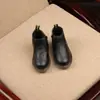 Botas de cuero para niños de primavera y otoño transfronterizas, Botas Martin casuales para niños, Zapatos infantiles retro de moda engrosados para niñas con cremallera lateral