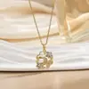 Collar de Acero de Titanio de Lujo de Moda para Mujer, Colgante Versátil de Moda de Nicho de Gama Alta, Joyería Elegante de Cadena para Clavícula