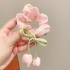 Elástico de Cabelo Tulipa Estilo Coreano de Princesa, Scrunchie Floral, Corda de Cabelo Feminina, Faixa de Cabeça, Acessório de Cabelo Atmosférico, Elástico de Cabelo Infantil