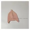 Chapéu de Tricô com Proteção para Ouvido de Bebê Outono e Inverno Super Fofo Cor Sólida Chapéu Pontudo Chapéu de Lã para Bebê Menino e Menina Chapéu Pulôver Infantil