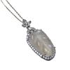 Atacado Natural Alto Gelo Branco Calcedônia Folha Pingente Clavícula Jade Folha Colar de Pedra Comparável ao Jade Pequeno Livro Vermelho Mesmo