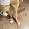 Estrela com sapatos femininos franceses Mary Jane 2024 novos Zhao Lusi com plataforma retro feia e fofa mona sapatos grandes