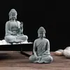 Estatua de Buda de Piedra Arenisca Verde Artesanías Decoración de Acuario Paisajismo Adornos de Resina Decoración de Entrada del Hogar Zen Nuevos Adornos Chinoseríe