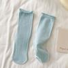 Calcetines de otoño estilo Miu para mujer, calcetines apilados de media pierna, estilo japonés, calcetines de placa recta para mujer, calcetines finos de algodón color caramelo.