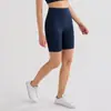 Shorts de Yoga Lulu de Cintura Alta com Cinco Pontos para Mulheres, Tecido Escovado, Sem Costura, Corrida ao Ar Livre, Esportes, Pilates, Shorts Fitness