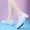 Zapatos Slip-On para Enfermera Listos para Enviar Transfronterizos con Amortiguación de Aire, Suela Suave, Transpirables, Cómodos para los Pies, Zapatos Blancos de Trabajo para Hospital, Dropshipping Disponible