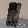 Couro Estampado Borboleta Retrô Maçã 16 Capa para Celular Iphone15Promax Camurça Xr Nicho Feminino Corrente 17