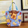 Bolsa de Lona Urso Comércio Exterior tamanho pequeno Bolsa para Lancheira Bolsa para Lanche Estudante Fofa Portátil Bolsa de Mão Bolsa para o Dia a Dia Fofa