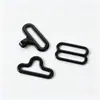 Fivela de metal para gravata borboleta em estoque, conjunto de três peças de 18 mm com gancho revestido de nylon, fivela deslizante ajustável de três posições para uniforme JK