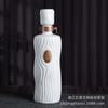Botella de Vino Vacía de Cerámica de Jingdezhen Tarro de Vino 0.5kg Garrafón Sellado para el Hogar Negro Blanco Vinoteca Botellas de Vino Creativas Paquete de 0.5kg