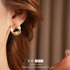 Pendientes de Patrón Espiral de Diamante Exquisito Aguja de Plata Lujo Ligero Gama Alta Versátil Diseño de Botón Pendientes de Nicho Fábrica