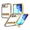 Adequado para telefone Apple Duo, capa protetora com suporte, estrutura de liga de alumínio, capa flip, capa dobrável e resistente a quedas para iPhone Duo
