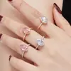 Anel de Prata Esterlina S925 com Diamante de Alto Carbono para Mulheres, Zircônia com Corte Flor de Gelo 8*12 em Forma de Pera Gota Anel Transfronteiriço