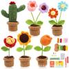 Kit de Material de Crochê Feito à Mão para Tricô DIY Buquês de Fios e Plantas em Vaso, Lotes Mistos de Bolas de Fio