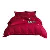 Juego de Cuatro Piezas para Boda de Algodón Amigable con la Piel Bordado Sábanas de Cama y Fundas de Edredón Nuevo 2025 Rojo Festivo Ropa de Cama de Alta Gama para Boda