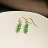 Aretes Esmeralda Estilo Mid-Century Lujo Ligero Estilo Hong Kong Retro Estilo Palacio Aretes Zircón Alta Gama Industria Pesada