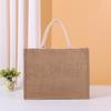 Bolso de lona recubierta personalizado estampado bolsa de yute en blanco pintado a mano diy protección ambiental bolsa de mano de lino con logotipo personalizado