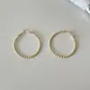 Pendientes Redondos de Perlas de Moda Europea y Americana de Lujo Ligero con Personalidad para Mujer Aros de Plata con Aguja Plateada de Temperamento Retro de Gama Alta Accesorios Exquisitos para Pendientes