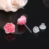 Pendientes Exquisitos de Resina Rosa Dulce, Lujo Ligero, Degradado de Color Claro, Suaves, Modernos, Pequeños y Versátiles para el Uso Diario