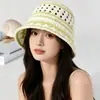 Chapéu Balde Respirável de Malha Azul Coreano 2026 Versátil para Mulheres, Estilo Simples de Verão de Alta Qualidade, Chapéu Moderno que Realça a Tez