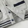 Nuevo Insignia de Oso Estilo Universitario Conjunto Infantil: Conjunto de Dos Piezas de Chaqueta con Cuello y Pantalones Jogger para Niños, Ropa de Otoño para Niños