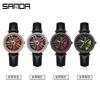 Sanda Nuevo 1074 Reloj de cuarzo para pareja con correa genial Esfera serie Rueda reloj casual para mujer al por mayor