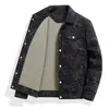 Chaqueta Delgada Nueva de Primavera y Otoño para Hombre Moda Estampada Chaqueta de Pana de Gama Alta Chaqueta con Cuello de Béisbol para Hombres Jóvenes y de Mediana Edad