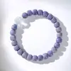 Pulsera Bodhi de Jade Blanco Natural de Hainan, Nuevo Estilo Chino, Morado Elegante, Suave Pulsera de una Sola Vuelta Wrap-Around, Cuentas de Oración Budistas al por Mayor