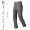 Pantalones casuales forrados de polar para hombre, hechos de seda de morera y lana de oveja, forro polar integrado para otoño e invierno, resistentes al agua, al viento y cálidos, de pierna recta con cintura elástica