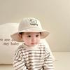 Sombrero de Pescador Bordado de Oso Pequeño de la Suerte para Bebé Estilo Delgado de Primavera y Otoño Gorro Pulóver para Niños Pequeños