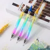 Caneta Pontilhador Colorida com Strass de Ponta Dupla para Nail Art, Caneta Pontilhador de Pedrinhas, Agulha para Pintura de Flores com Ponta de Cera e Auxiliar Adesivo, Caneta Ferramenta de Adesão de Strass