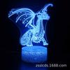 Lámpara de noche 3D con diseño de dinosaurio transfronterizo, con control remoto, táctil, colorida y creativa, ideal como regalo, lámpara de noche o de mesa.